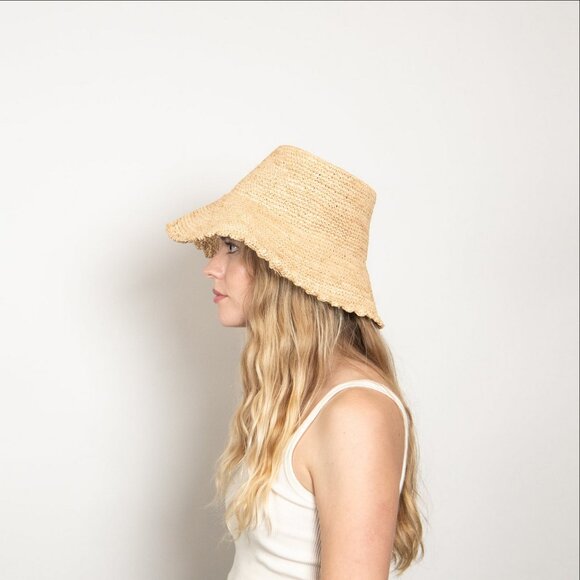 Wyeth Lacey Raffia Bucket Hat in Natural main image 3